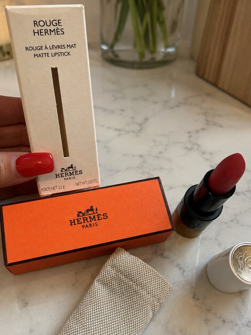Hermès Rouge Hermès 64 Mat Matte Lipstick NWT Box & Dust Bag